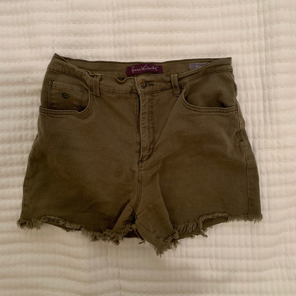 Olive Green High Waisted Shorts